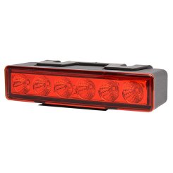 Villogó figyelmeztető lámpa piros, W117 LED, 7 funkció